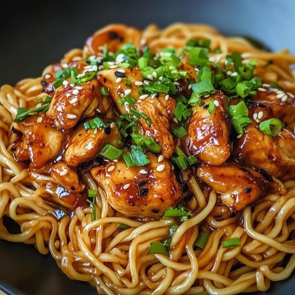 Sticky Garlic Chicken Noodles