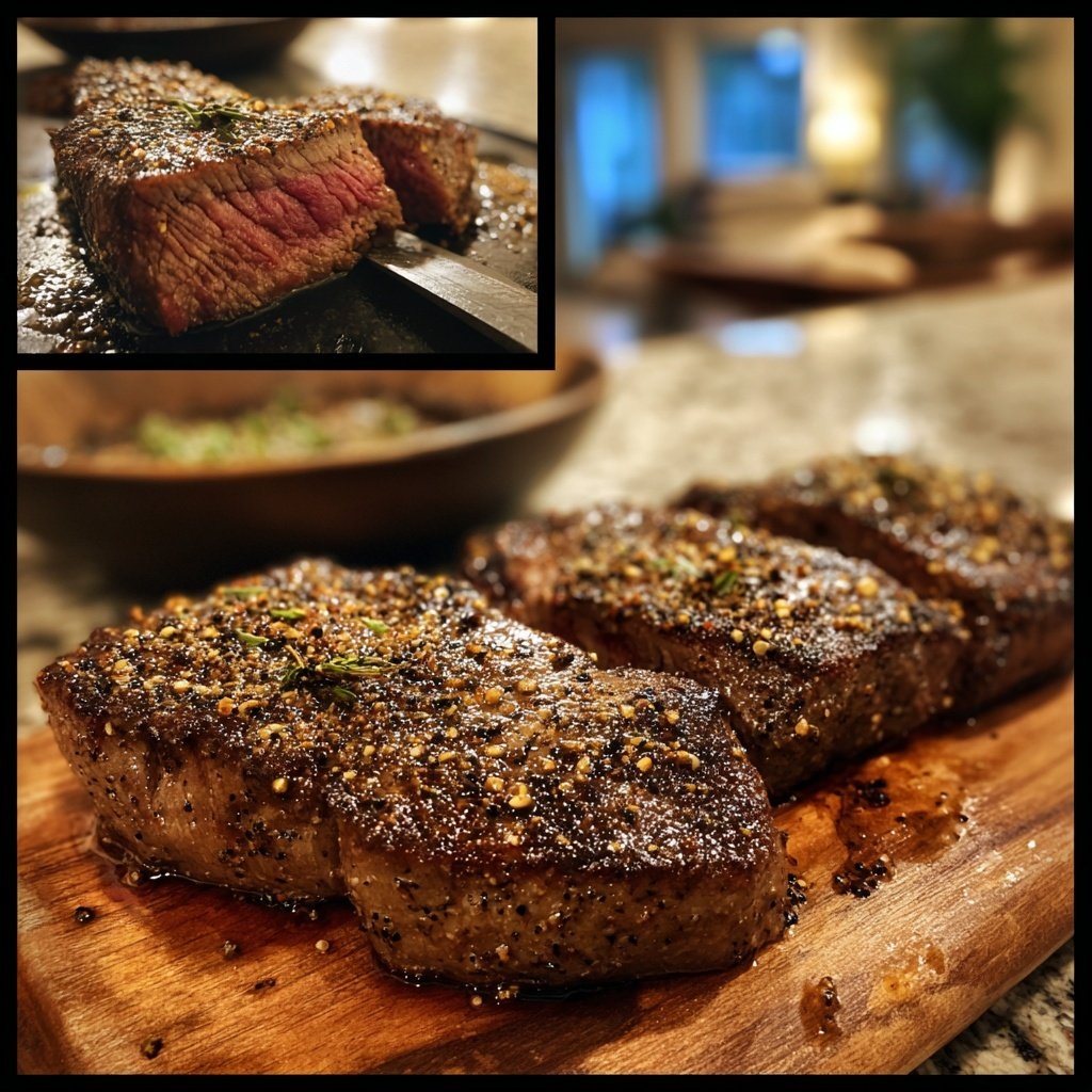 Gegrilltes Steak Mit Pfeffer Kruste