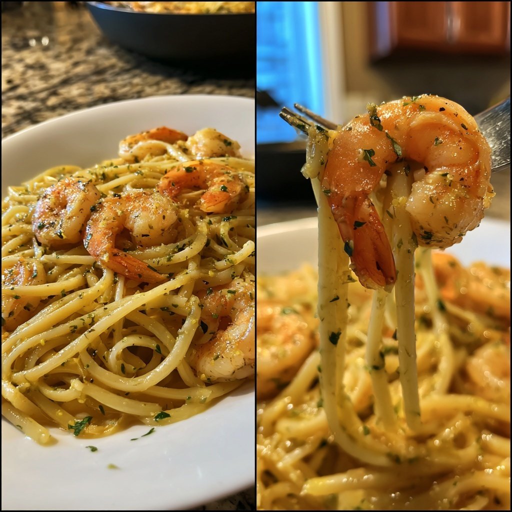Pasta mit Garnelen und Zitronenbutter