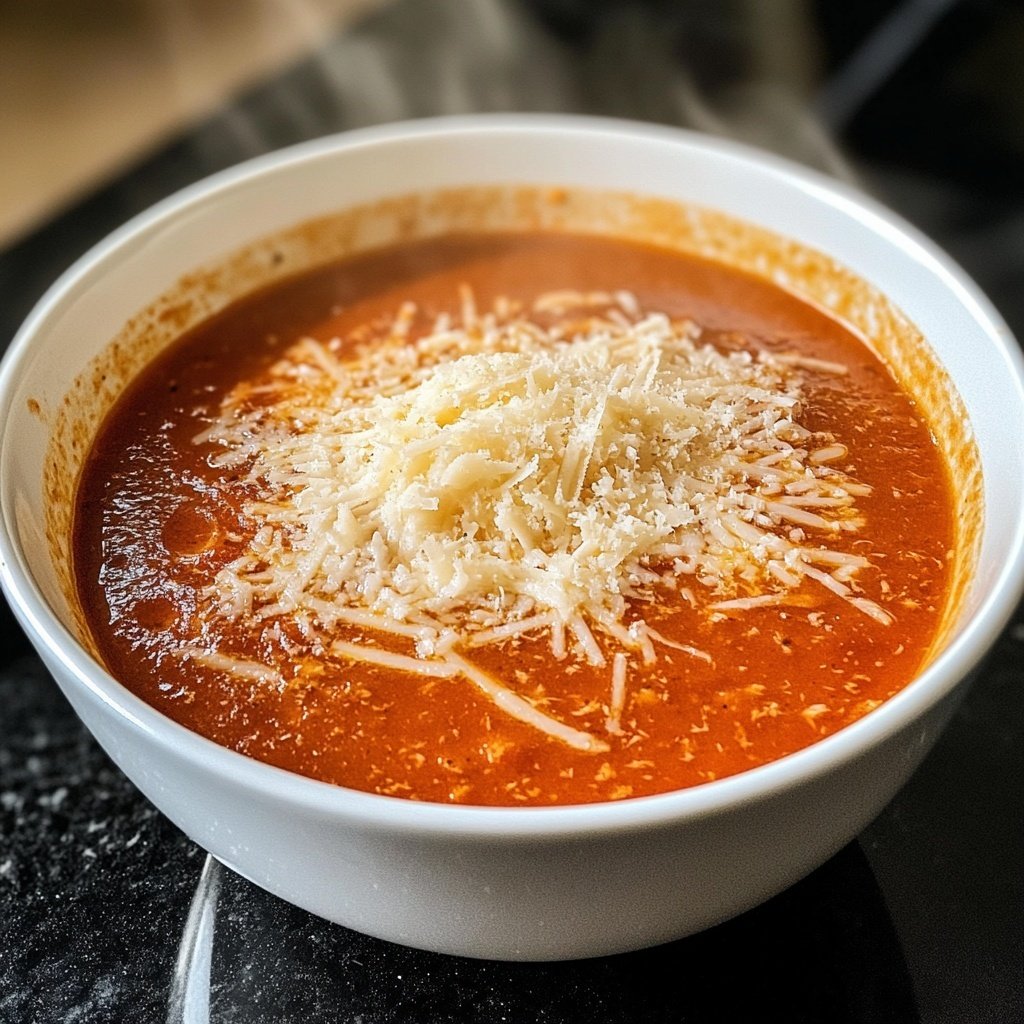 Tomatensuppe mit Parmesan
