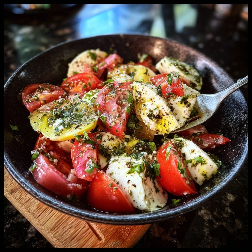 Salat Zum Grillen Mit Tomaten Und Mozzarella